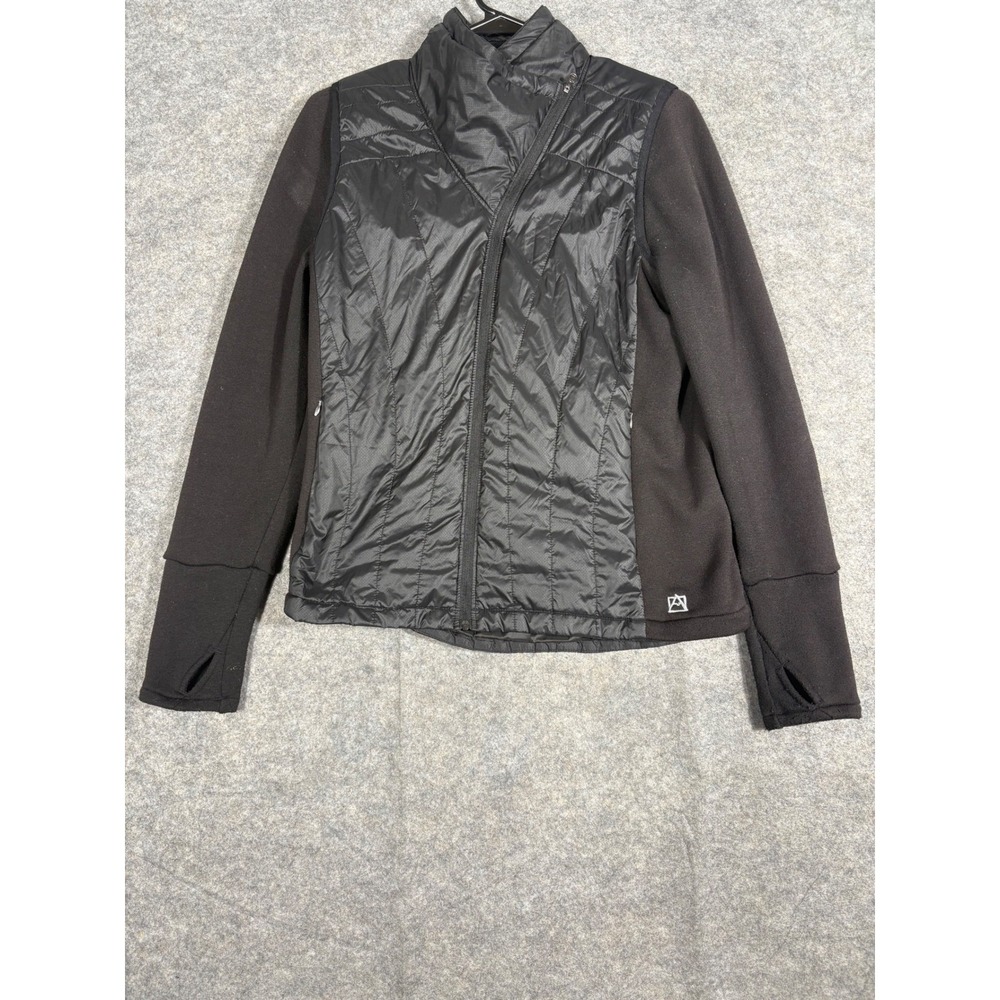 Avalanche Women Black Quilted Puffer Fleece Lined‎ Jacket Full Zip Size S
